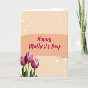 Striped Fuchsia Mothers Day Card