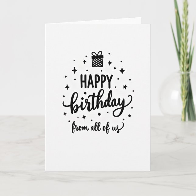 Striped Gift Birthday Card (Front)
