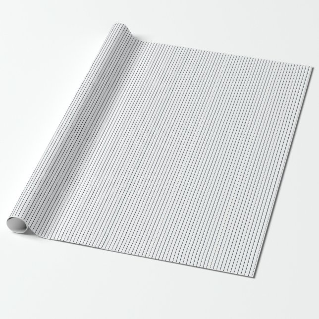 Striped Gift Wrapping Paper-Blue-White 01 Wrapping Paper (Unrolled)