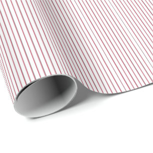 Striped Gift Wrapping Paper-Red-White 01 Paper