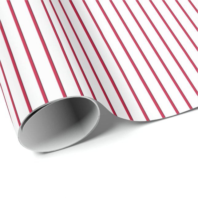 Striped Gift Wrapping Paper-Red-White 06 Wrapping Paper (Roll Corner)