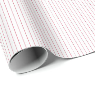 Striped Gift Wrapping Paper-Red-White 09 Paper