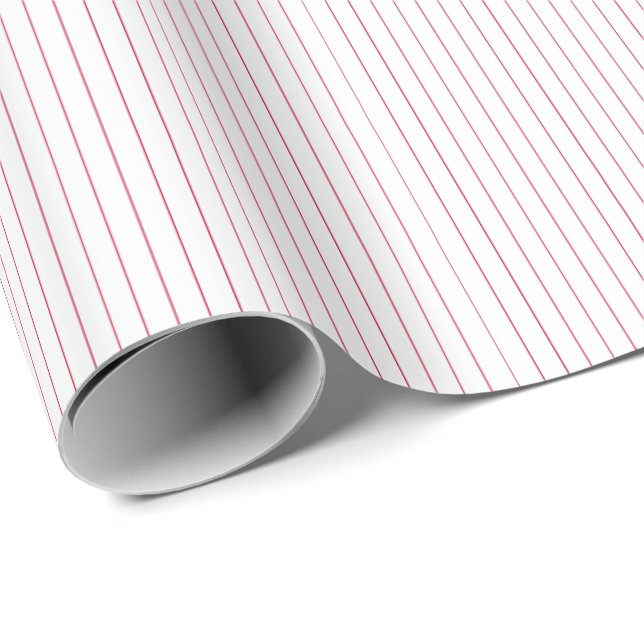 Striped Gift Wrapping Paper-Red-White 09 Paper (Roll Corner)