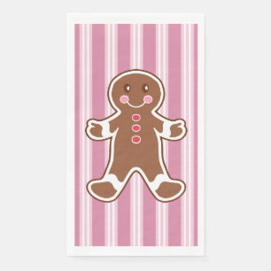 Striped Gingerbread Boy Napkins