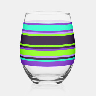 Striped Glass – Purple, Aqua, & Chartreuse