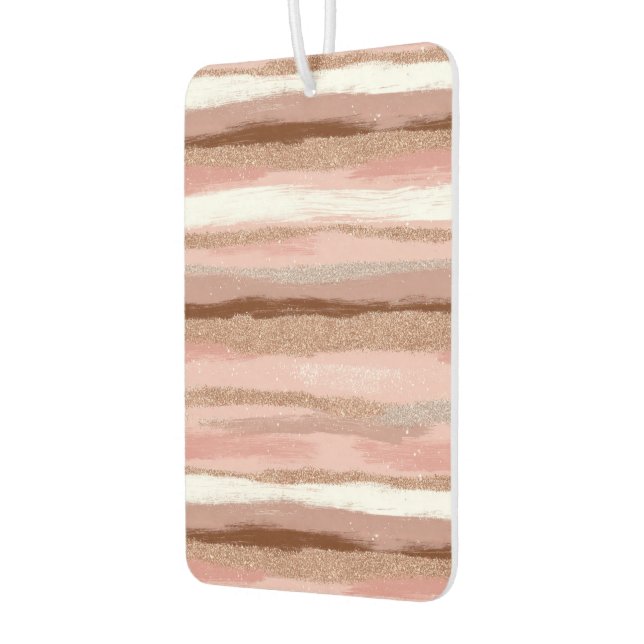 Striped Gold Glitter Pink Air Freshener (Left)