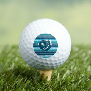 Striped Golfing Accessories Personalized Blue Golf Balls