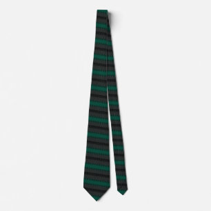 Striped Green and Black Neck Tie - Choose Colours