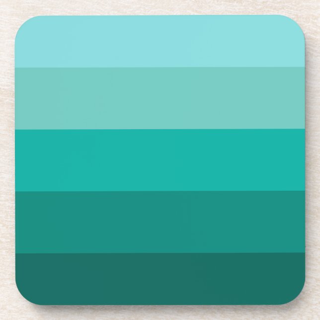 Striped Green Colours  Coaster (Front)