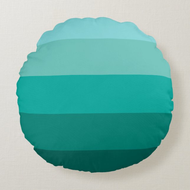 Striped Green Colours Round Pillow (Front)