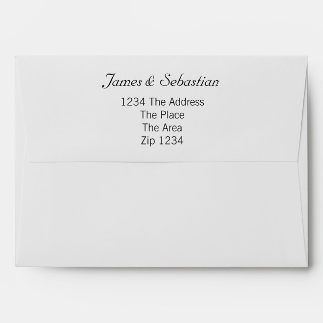 Striped Grey And Plain With Address Envelope (Back (Top Flap))