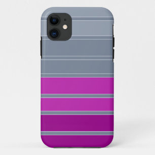 Striped grey purple fashion pattern  iPhone 11 case