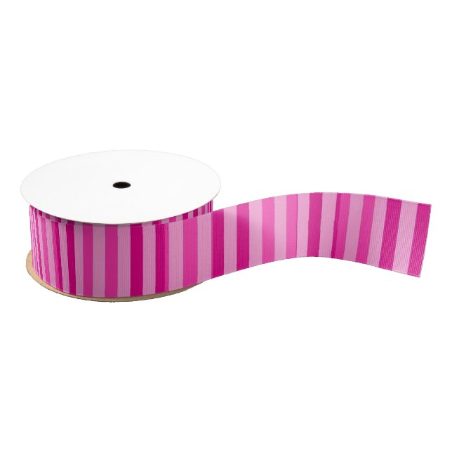 Striped Grosgrain Ribbon: Pink Stripes Grosgrain Ribbon (Spool)