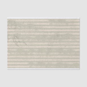 Striped Grunge Green and Ivory Tissue Paper
