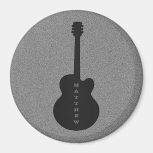 Striped Guitar Magnet, Black Magnet
