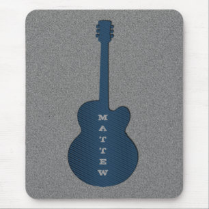 Striped Guitar Mousepad, Blue Mouse Pad