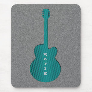 Striped Guitar Mousepad, Turquoise Mouse Pad