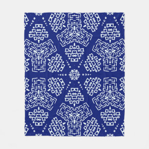 Striped hand painted seamless pattern with ethnic  fleece blanket