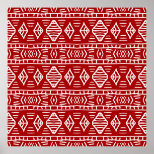 Striped hand painted seamless pattern with ethnic poster