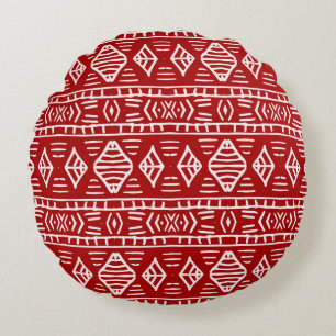 Striped hand painted seamless pattern with ethnic  round pillow