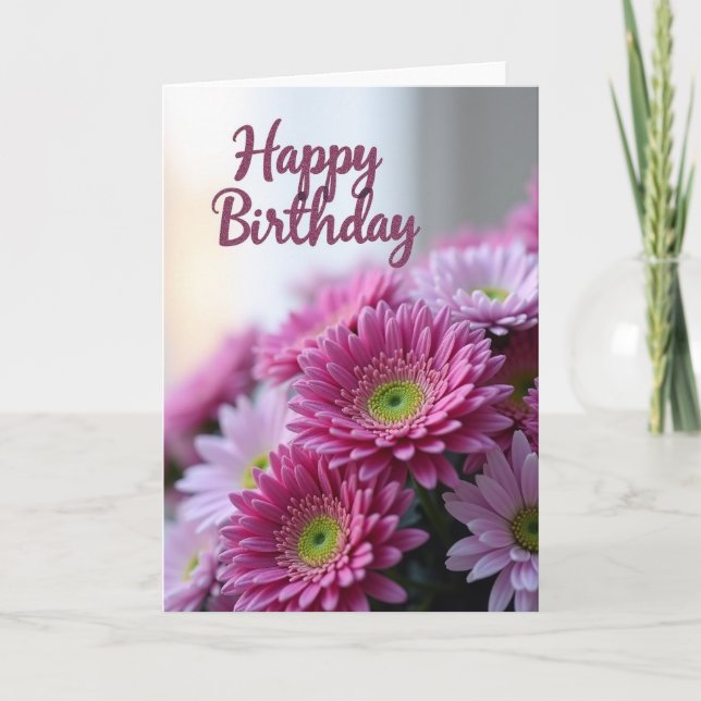 Striped Happy Flower Card (Front)