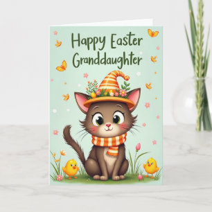 Striped Hat Feline Friend Card