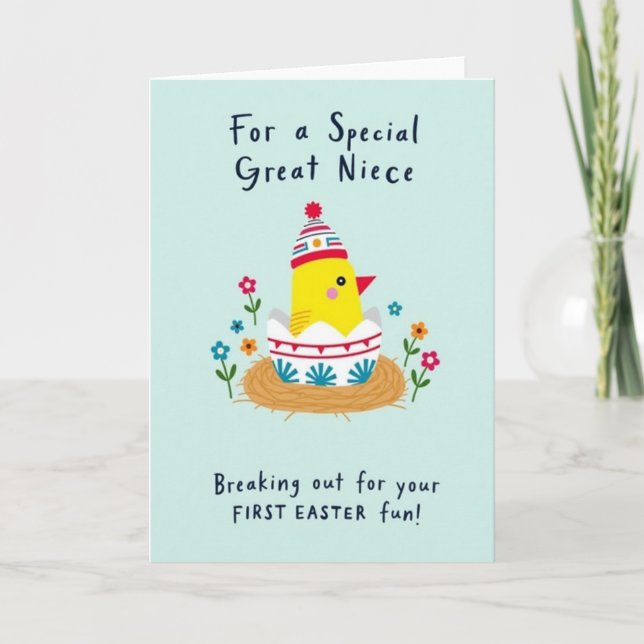 Striped Hat Hatchling Card (Front)