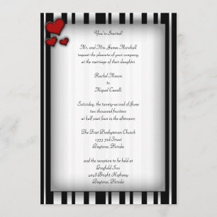 Striped Heart Invitations