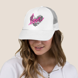 Striped Heart Love Design Trucker Hat