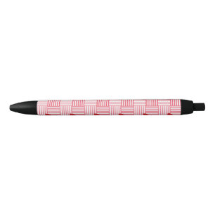 Striped Hearts Patchwork Pattern  Black Ink Pen
