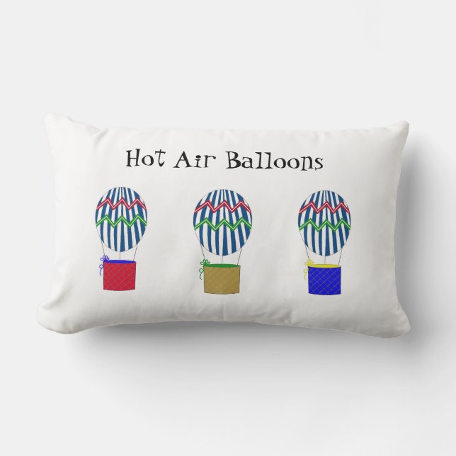Striped Hot Air Balloons Lumbar Pillow (Front)