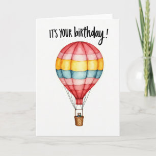 Striped Hot Air Birthday Card