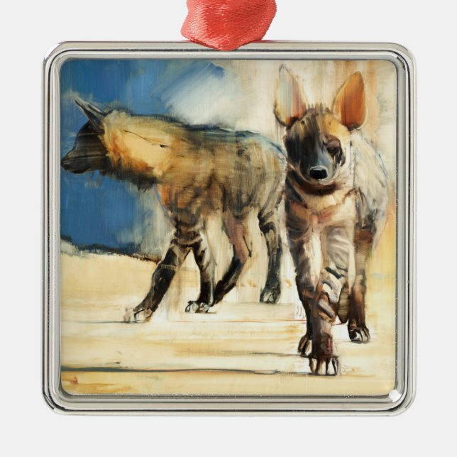 Striped Hyaenas 2010 Metal Ornament (Front)