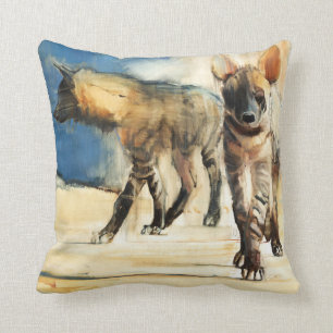 Striped Hyaenas 2010 Throw Pillow