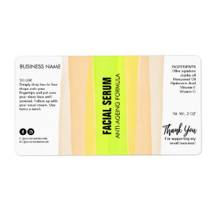 Striped Ink Neon Dropper Bottle Serum Labels