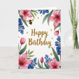 Striped Insect Birthday Card