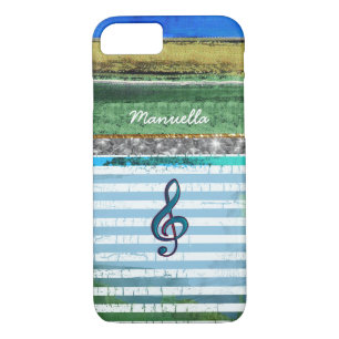 striped iPhone-6 with musical-note & personalized Case-Mate iPhone Case