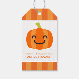 Striped Jack o Lantern Personalized Gift Tags