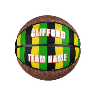 Striped Jamaican Flag Coloured Mini Basketball