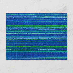 Striped Japanese Woodcut Textile Postcard