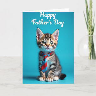 Striped Kitten Fathers Day Card