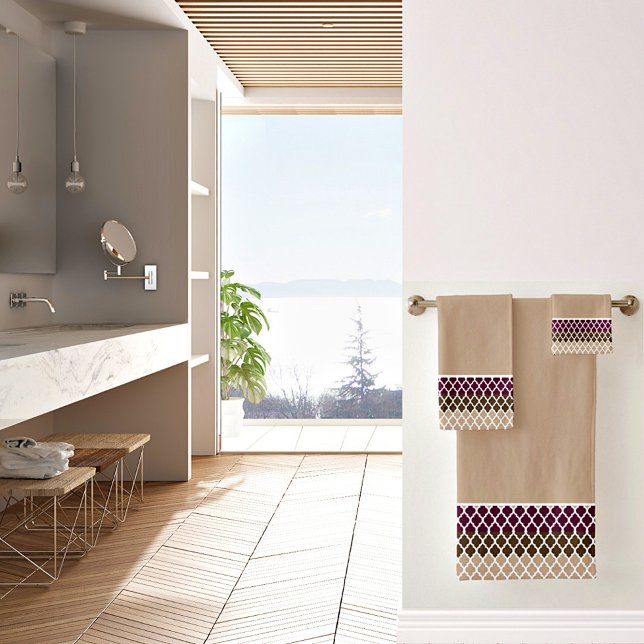 Striped lace pattern bath towel set (Creator Uploaded)