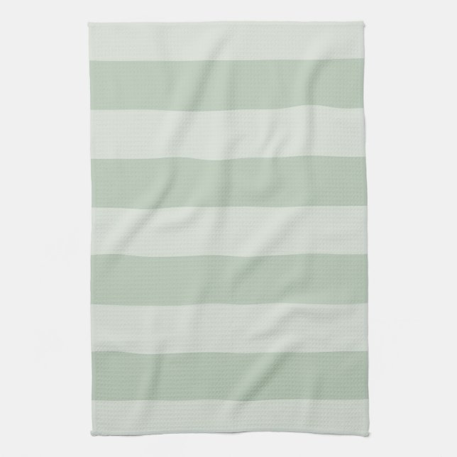 Striped Light Green Kitchen Towl Kitchen Towel (Vertical)