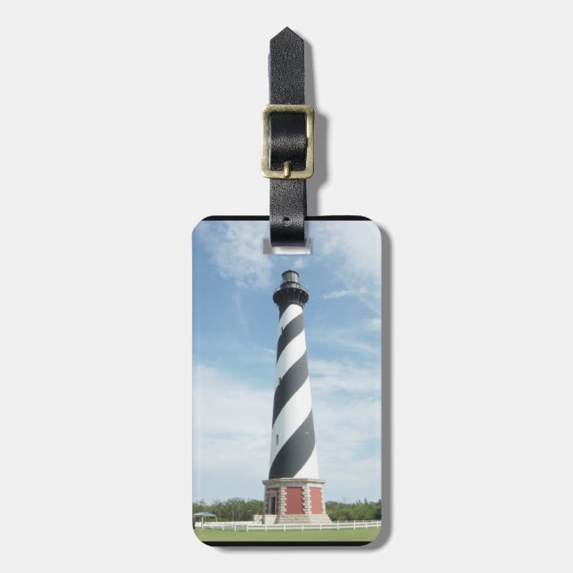 Striped Lighthouse Luggage Tag (Front Vertical)