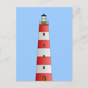 Striped Lighthouse Postcard