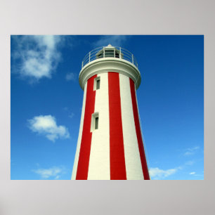 striped lighthouse poster