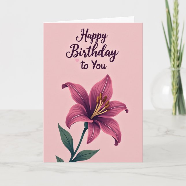 Striped Lily Bloom Card (Front)
