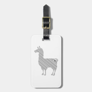 Striped Llama Luggage Tag