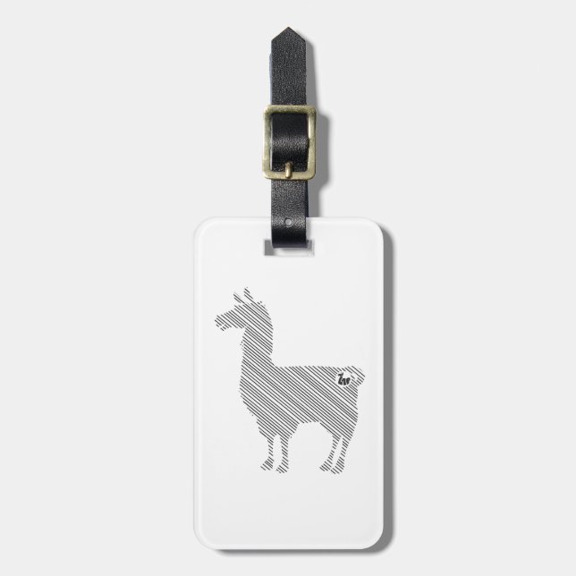 Striped Llama Luggage Tag (Front Vertical)