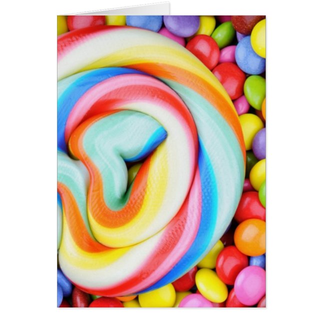 Striped Lollipop And Multicolored Smarties (Front)